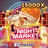 Night Market slot artwork with street food stalls